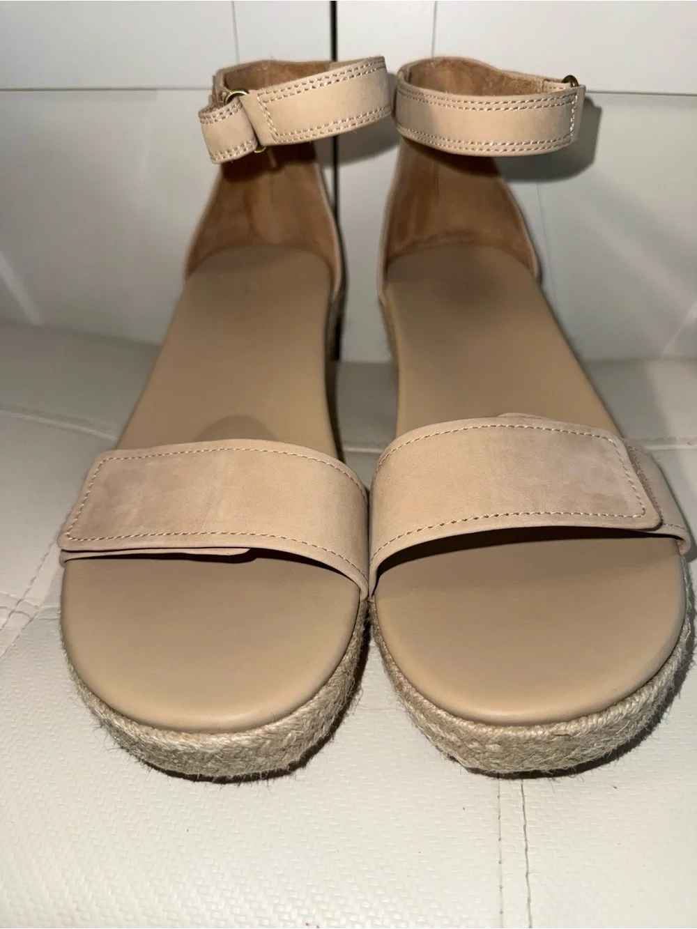 Women's Ankle Strap Espadrille Wedge Sandals - Nude ABEO Riviera Ankle Sandal
